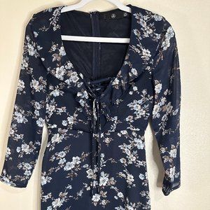 Navy Floral Dress
